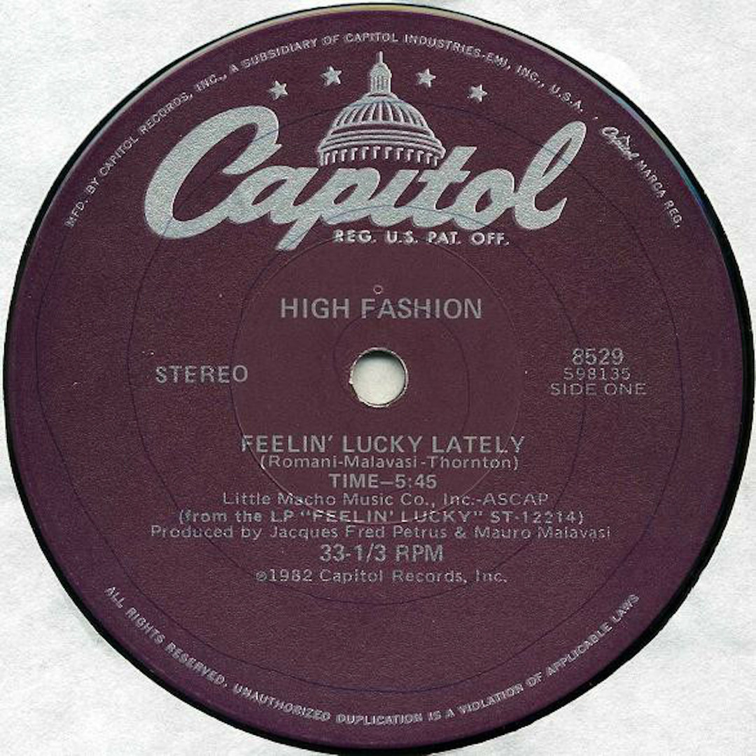 [レコード] High Fashion feelin' lucky LP High Fashion – Feelin' Lucky – Vinyl (LP, Album, Stereo), 1982
