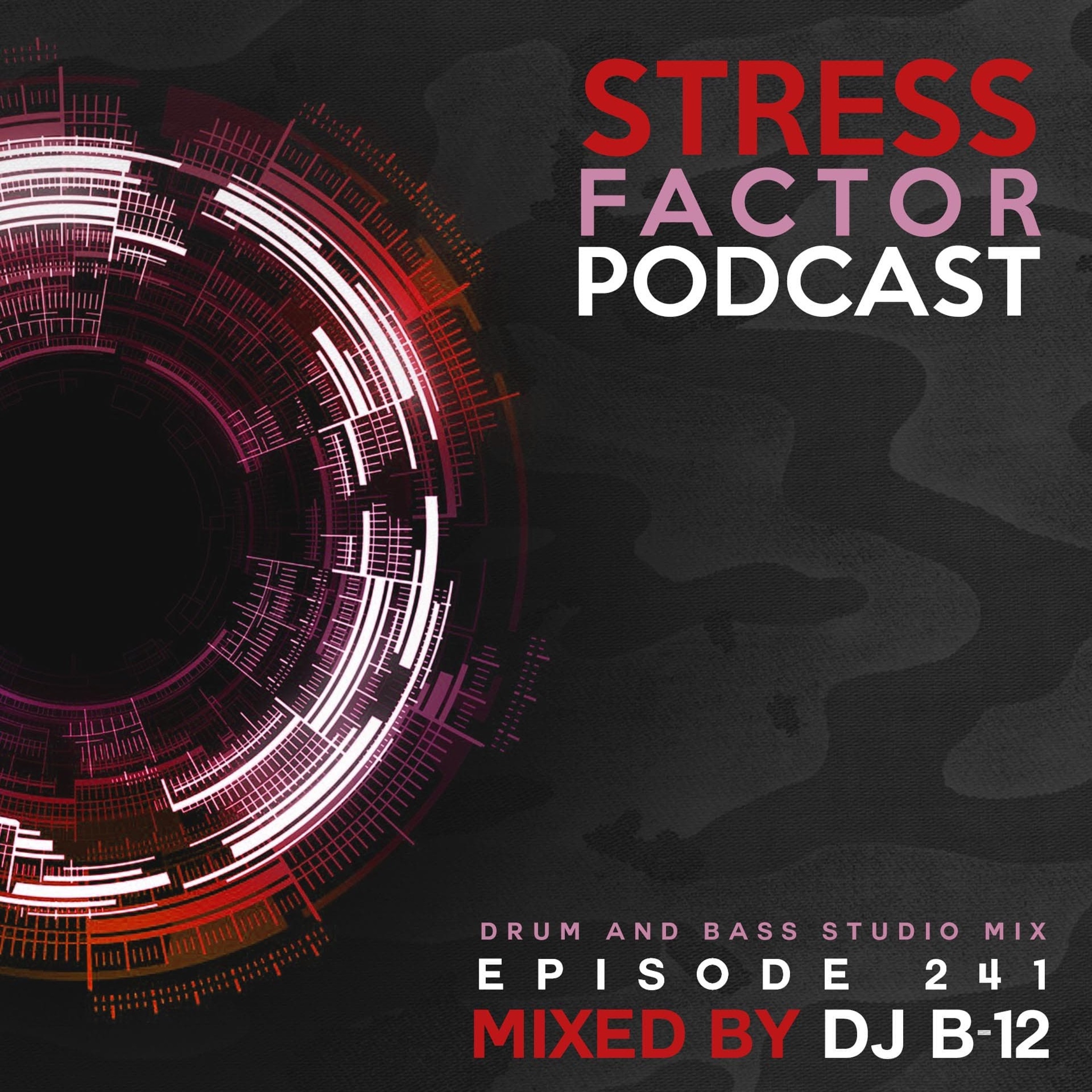 Stress Factor Podcast 241 - DJ B - 12 - July 2019 Jungle & Drum & Bass Studio Mix episode artwork