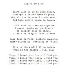 Losing To Find