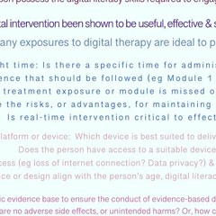 Human Computer Interaction (HCI) & safe use of mental health digital therapies - 8:7:19, 7.11 pm