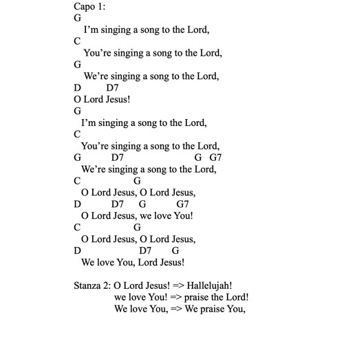 I’m singing a song to the Lord