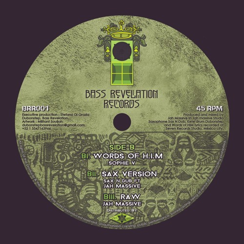 BRR001 B BI WORDS  OF H.I.M - SHOPHIE V / BII SAX VERSION - SAX N DUB / BIII RAW - JAH MASSIVE