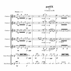 patEX for 5 Clarinets and Percussion