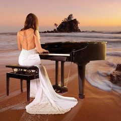 Romantic Piano With Beach Sound