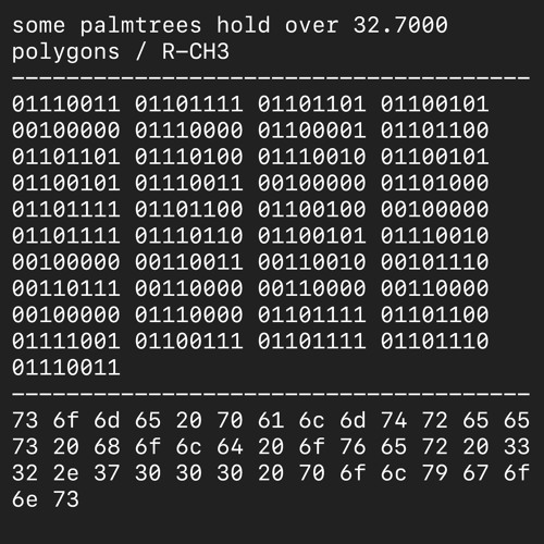 some palmtrees hold over 32.700 polygons