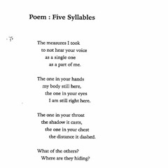 Poem Of Five Syllables