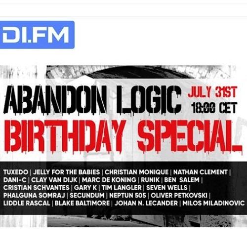 Runik - Abandon Logic 077 @ DI.FM (July 2019) Year Of Part 7: Blake's Bday Special