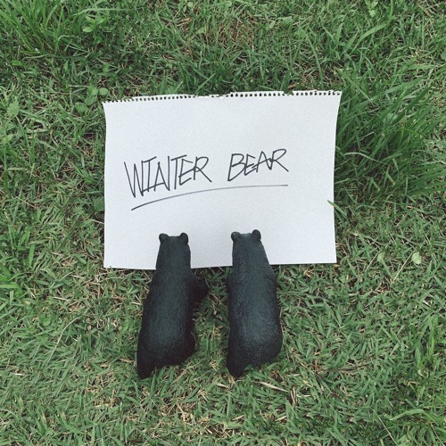 winter bear by v (taehyung) during a snowstorm by the lake