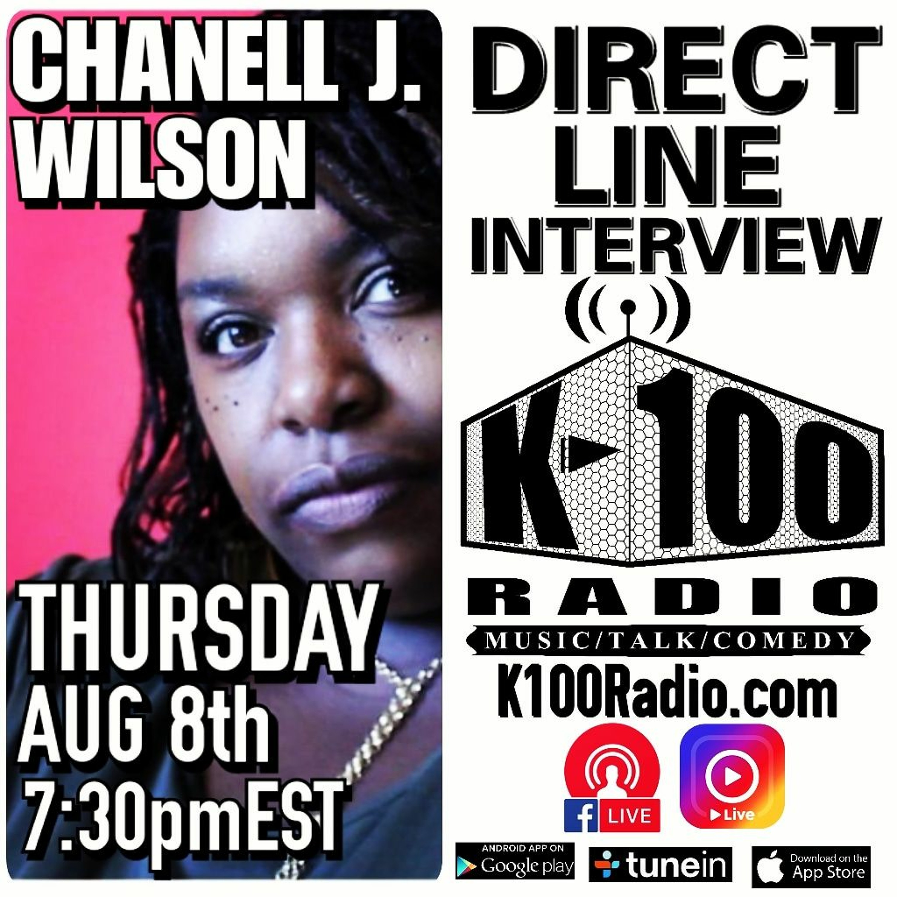 Direct Line Interview with Chanell J. Wilson on K-100 Radio episode artwork
