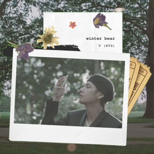 "winter bear" - v but you're at the park sketching while you wait for him by the bench where you met