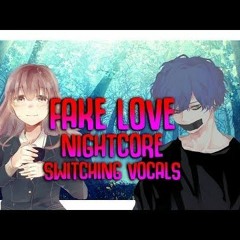 ◤Nightcore◢ ↬ FAKE LOVE (Switching Vocals / Male + Female Cover) BTS ||