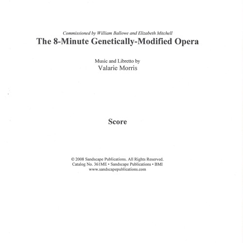 8-Minute Genetically Modified Opera, Valarie Morris, Sandscape Publications