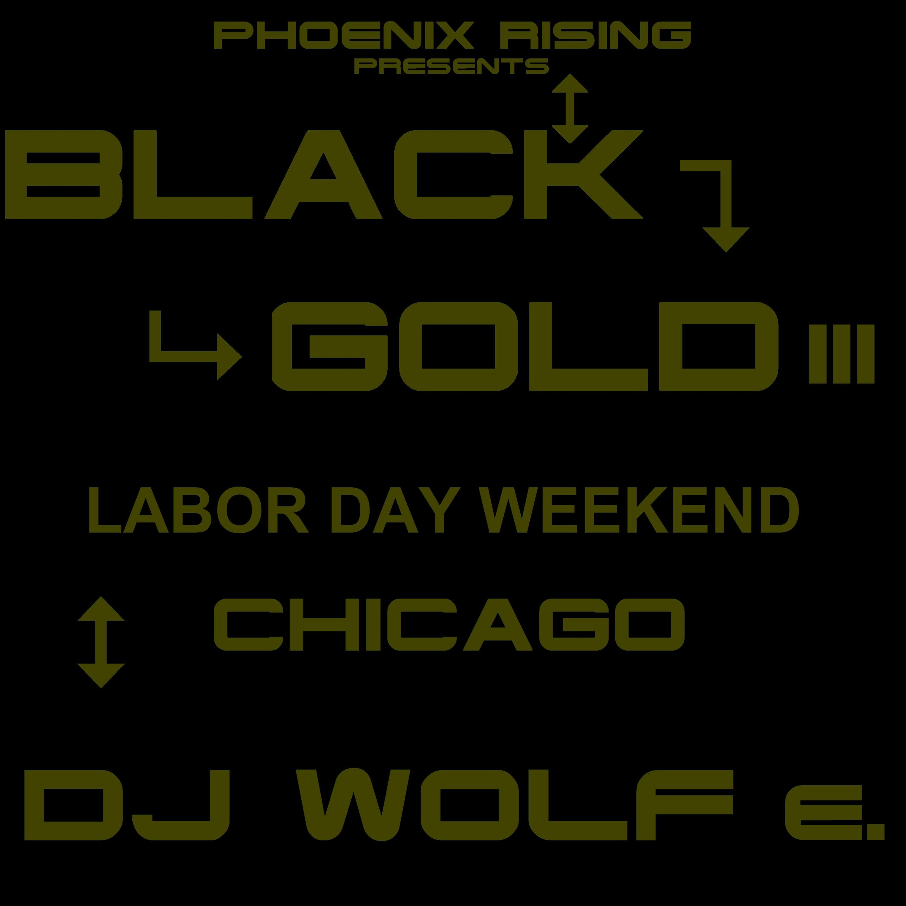 PHOENIX RISING presents BLACK & GOLD III - LABOR DAY WEEKEND - Chicago - DJ WOLF e. episode artwork