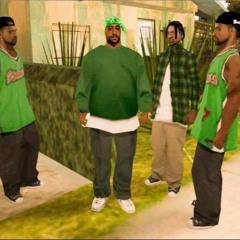 FourNiggasInGreenClothinStandinInfrontOfANiggaCrib