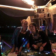 Catmom On Tarna the Jackalope Art Car, Burning Man 2019