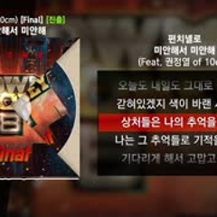 펀치넬로 - 미안해서 미안해 (Feat. 권정열 of 10cm) [쇼미더머니 8 Final]ㅣLyrics 가사
