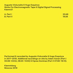Auguste Vickunaite & Hugo Esquinca – Works For Electromagnetic Tape & DSP (Klamm21)