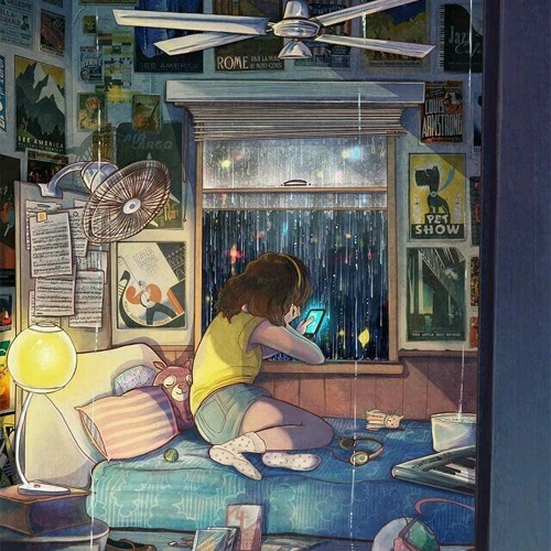 put your head on my shoulder but it's rainy and in the other room playing