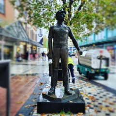 A Miner Statue in Cardiff Queen Street