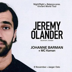 Jeremy Olander at Jaeger Oslo - live recording 09/11/19