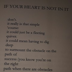 If Your Heart Is Not in It