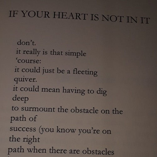 If Your Heart Is Not in It
