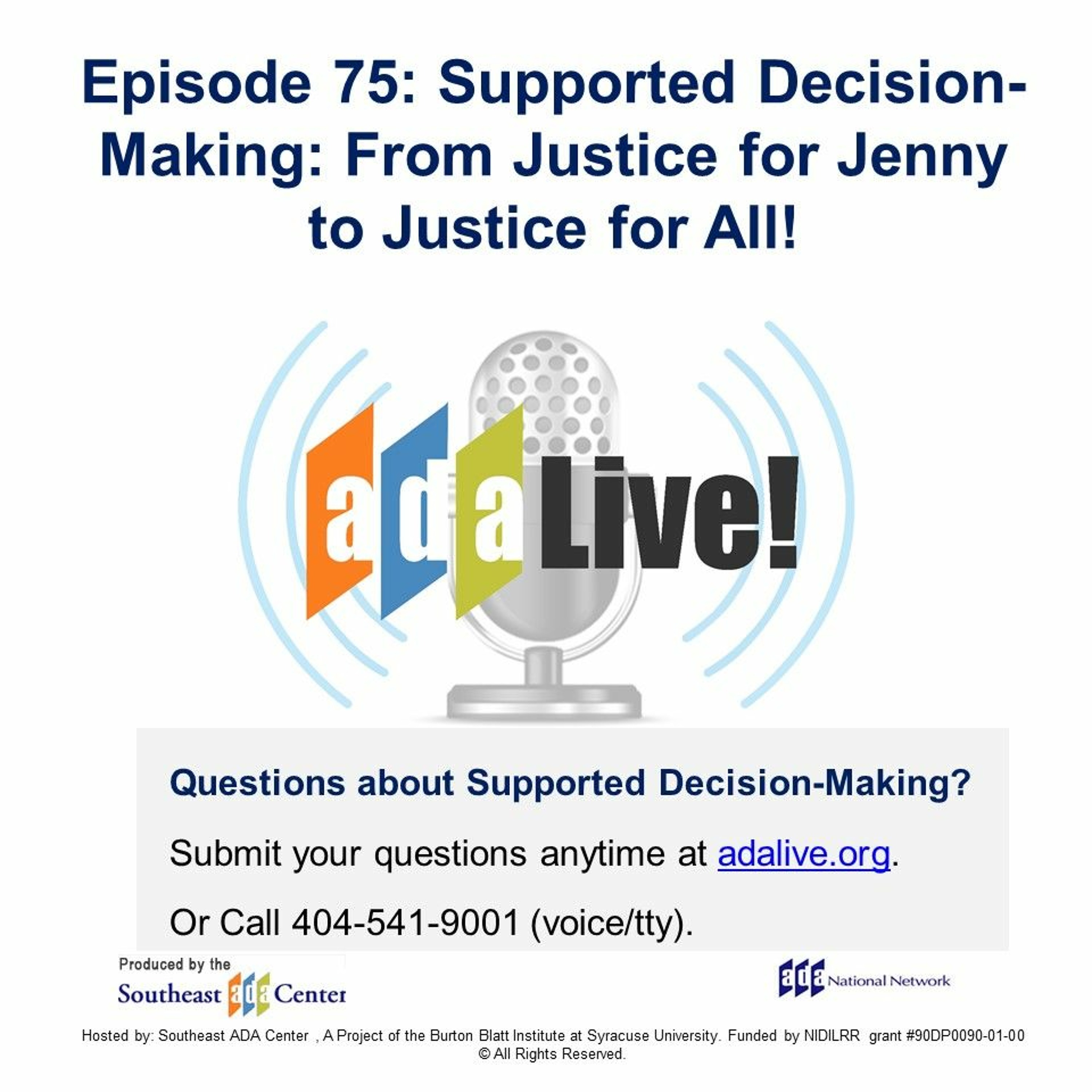Episode 75: Supported Decision-Making: From Justice for Jenny to Justice for All! episode artwork