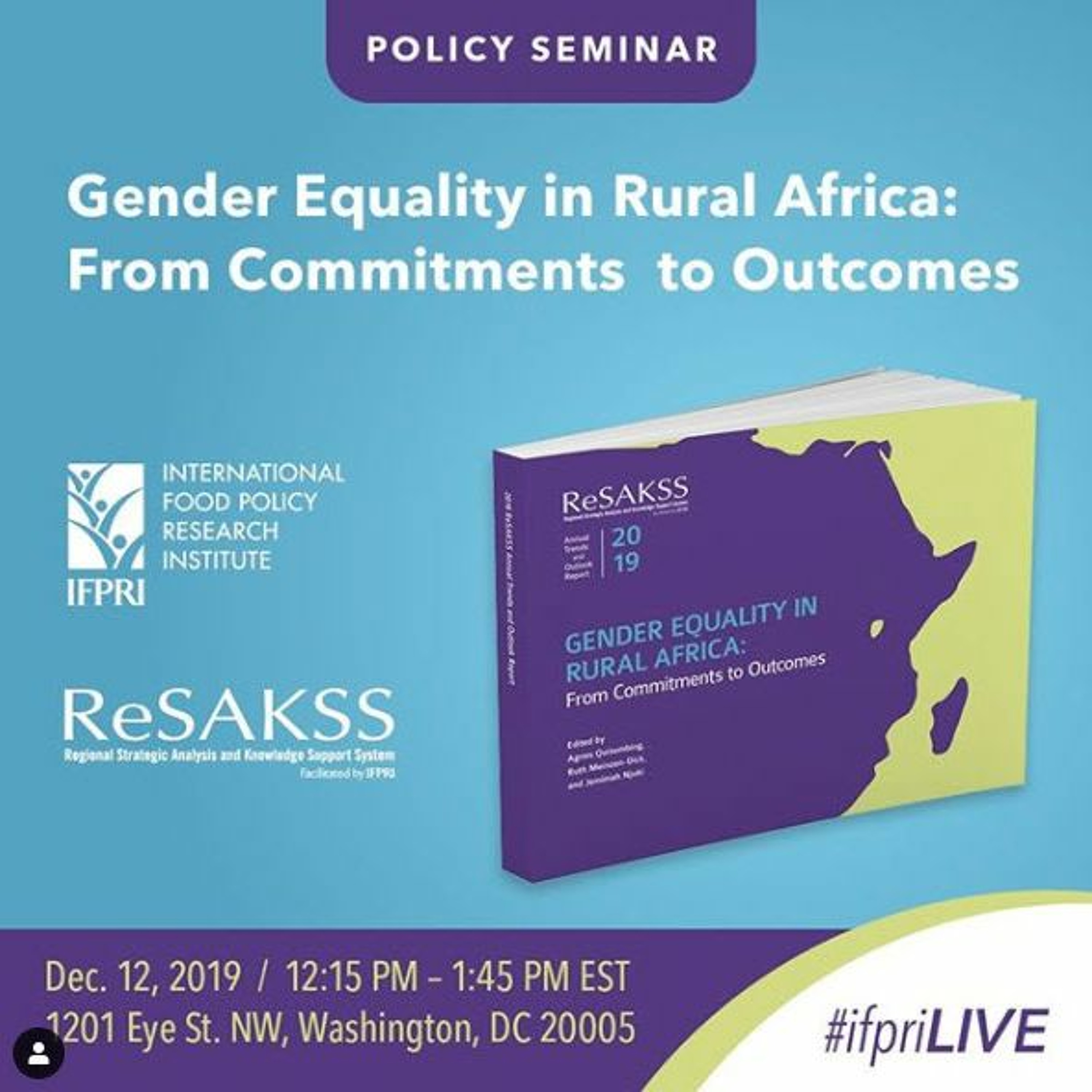 IFPRI PolSem: Gender Equality in Rural Africa: From Commitments to Outcomes - 11/26/2019 episode artwork