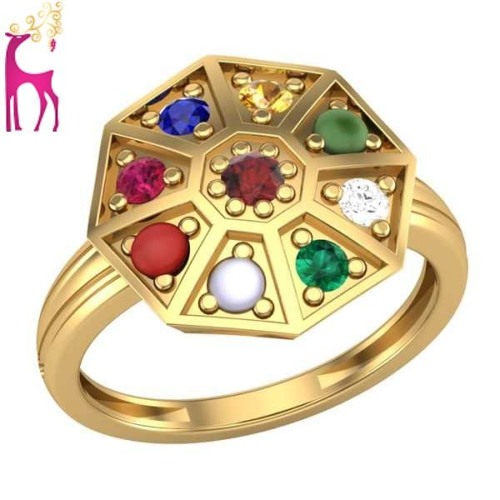 Buy CEYLONMINE Natural Certified Navratna Stone Nine Planet Adjustable Ring  Copper Gold Plated Ring Online at Best Prices in India - JioMart.