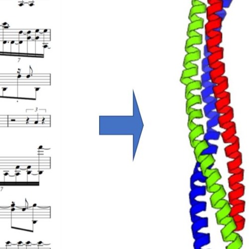 Musical Notes Protein Stream Sonification of a de novo musical protein generated using AI by ...