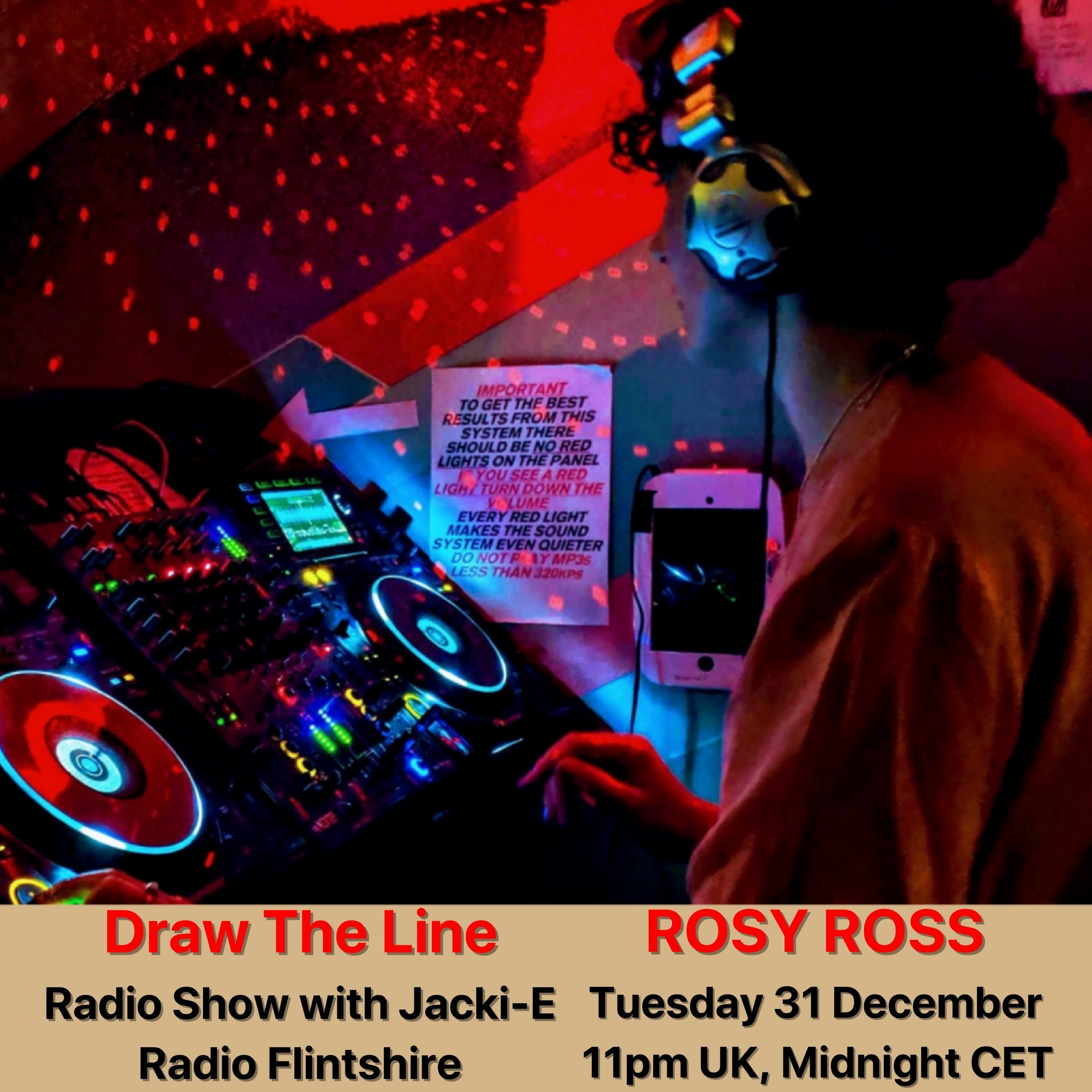 #081 Draw The Line Radio Show 31-12-2019 guest mix 2nd hr Rosy Ross episode artwork