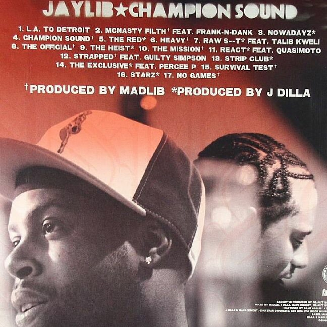 Jaylib Champion Sound 2LP レコードJ Dilla Jaylib: Champion Sound (J Dilla + Madlib) Vinyl 2LP