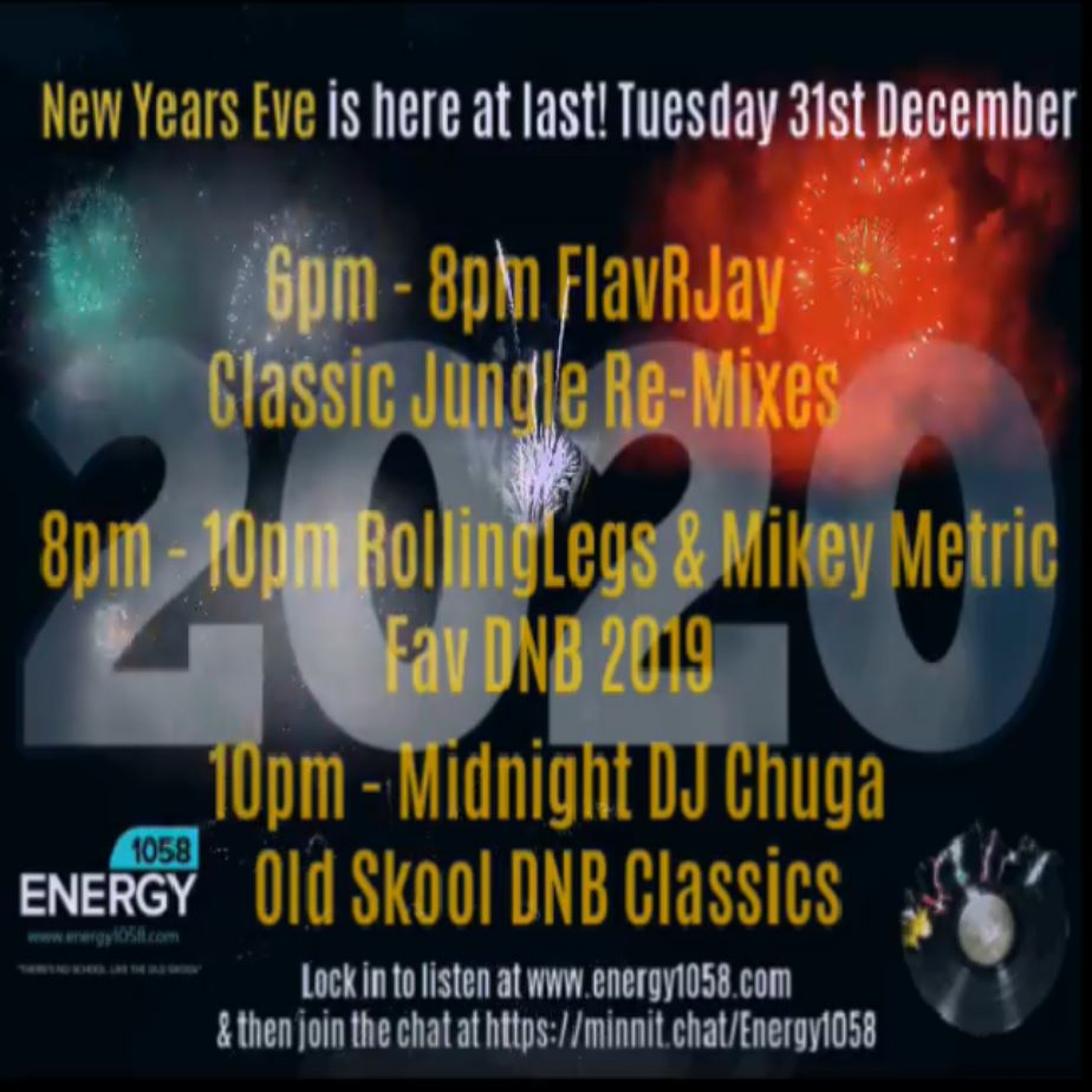 FLavRjay. Jungle RMX Classics. Energy1058 NYE Session. 31/12/19 episode artwork