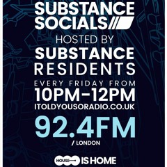 Substance Socials Radio Show - Residents ONE2MANY, Ryussi & Joe James 04/10/19