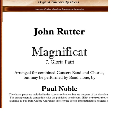 Magnificat 7 Gloria Patri - John Rutter, arr. by Paul Noble