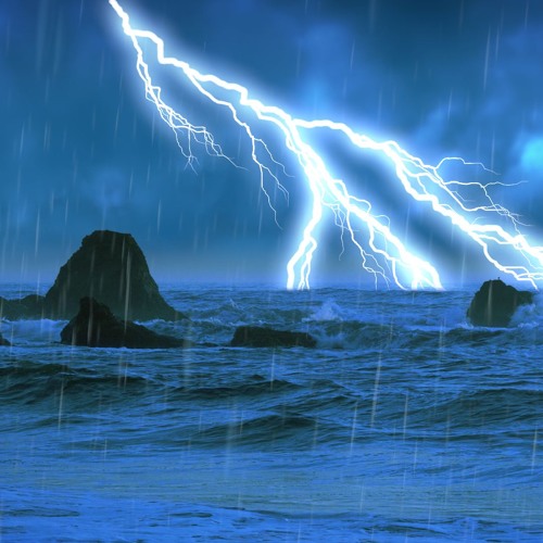 Rain And Thunder Sound With Ocean Waves (75 Minutes)
