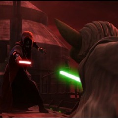 Star Wars the clone wars Yoda and Anakin vs Sidious and Dooku