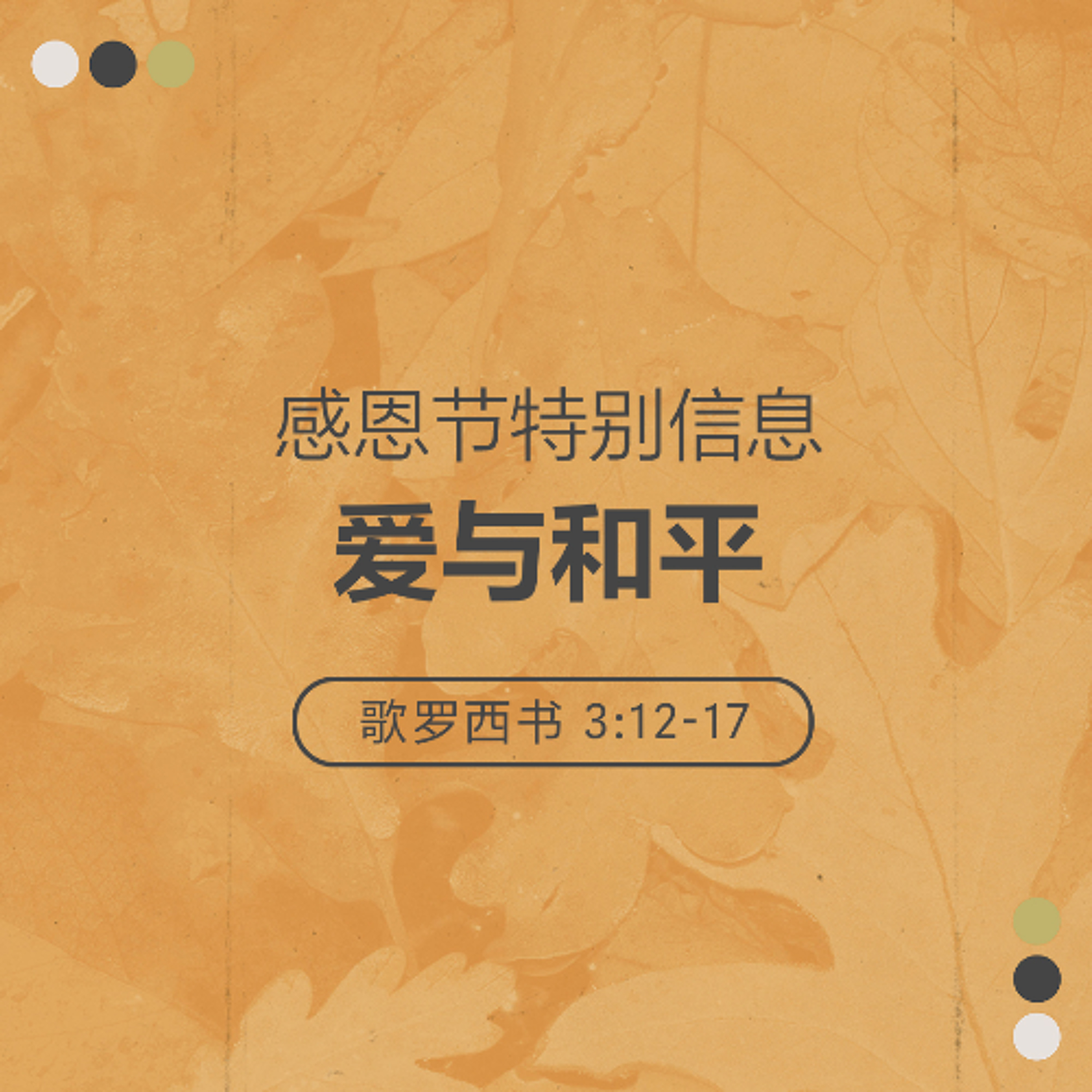 11/23/2025 【特别信息】爱与和平（西 3:12-17） —— 王唯权 牧师 episode artwork
