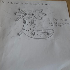 The Cute Little Axolotl Swimming In The Water