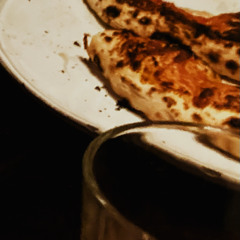 cold coffee burnt pizza
