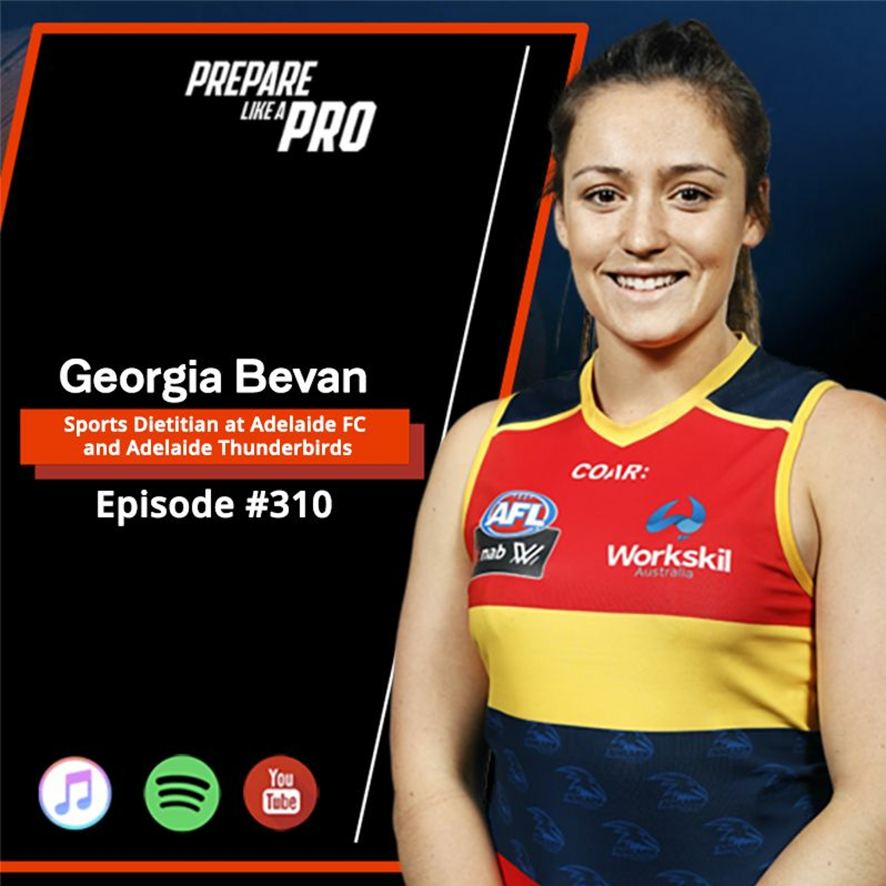 #310 - Georgia Bevan, Sports Dietitian at Adelaide FC and Adelaide Thunderbirds episode artwork