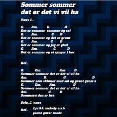 Sommer sommer det er det vi vil ha gitar og digitalt piano o.a.h