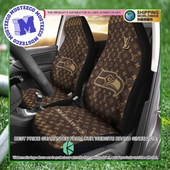 NFL Seattle Seahawks Louis Vuitton Monogram Pattern Car Seat Cover