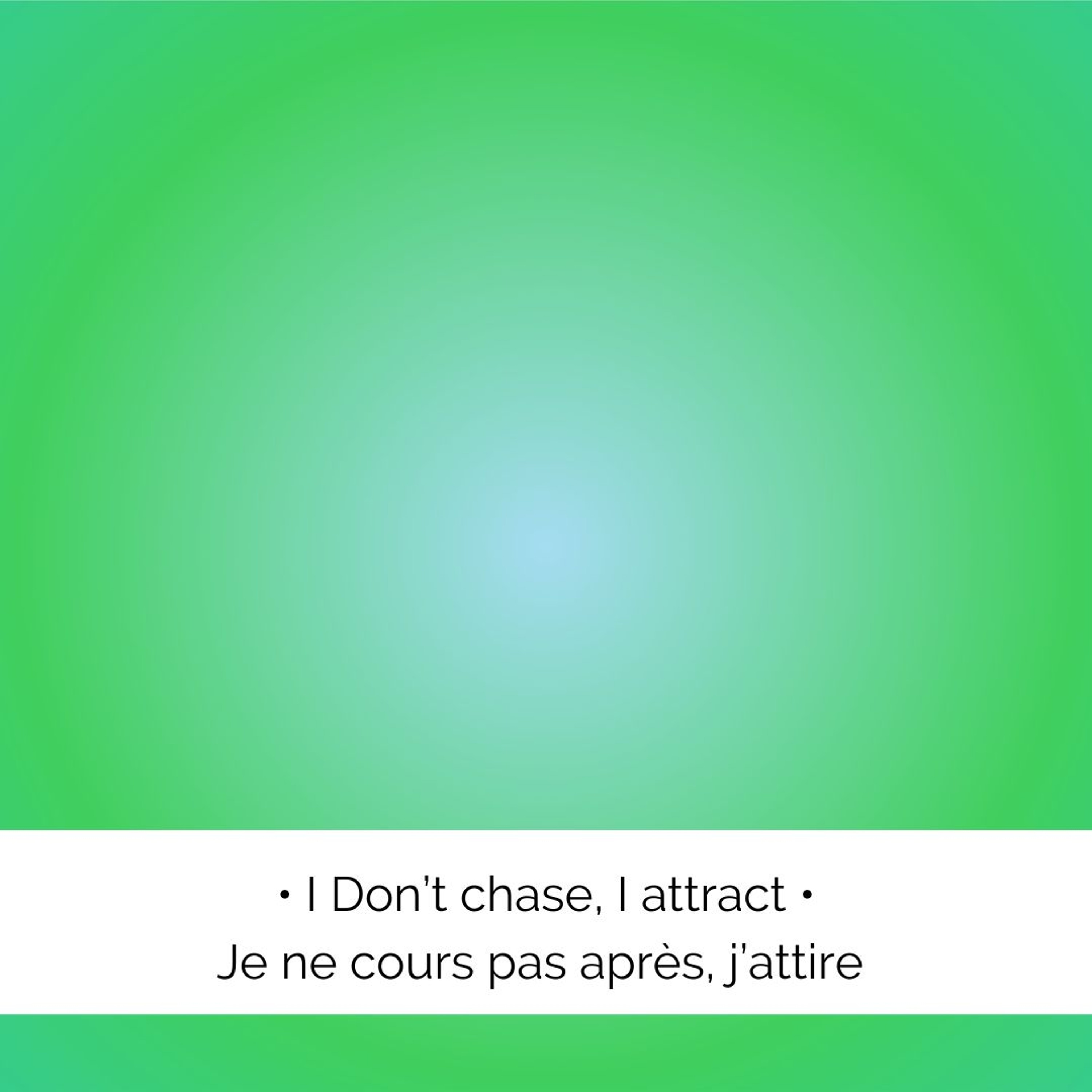 ✨ " I don't chase, I attract " - Je ne cours pas après, j'attire...