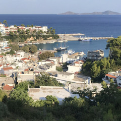 Field recording street with gathering sparrows at Sporades, Greece