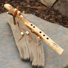 Hand Carved Ash Branch Flute in A 432Hz