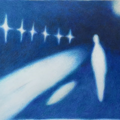 Dancing silhouettes in amber_fleeting shadows lost in blue