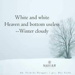 haiku #421: White and white / Heaven and bottom useless / –Winter cloudy