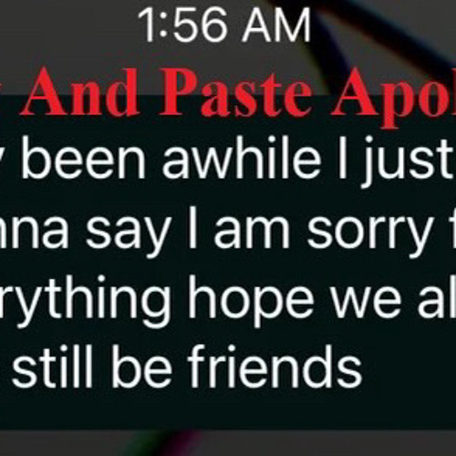 Copy And Paste Apology