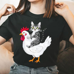 Cat Riding Chicken Meme Shirt